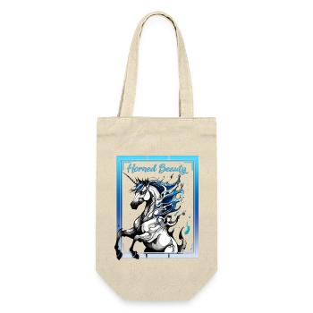 Gehörnte Schönheit: Anmutiges Einhorn - Geschenkbeutel für Flaschen - Natur - Vorne