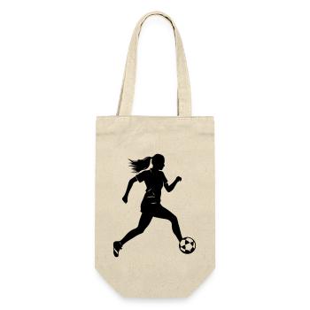 Female Soccer Player Silhouette Soccer Player Woman - Gift Bag for Bottles - nature - Front