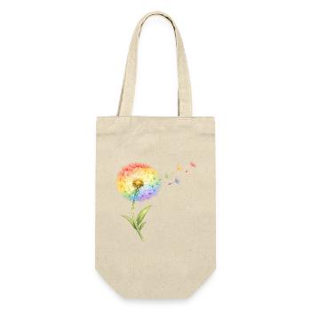 Regenbogen Pusteblume - Geschenkbeutel für Flaschen - Natur - Vorne