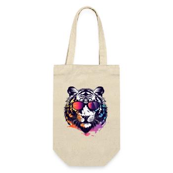 Tête de tigre blanc et coloré à l'allure cool - Sac à bouteille - nature - Devant