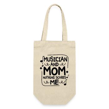 Mutter, Musikerin und Mutter, nichts macht mir Angst - Geschenkbeutel für Flaschen - Natur - Vorne