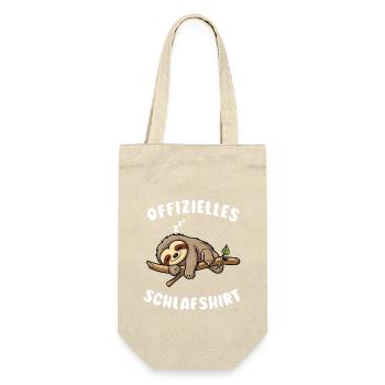 Faultier Lustiger Spruch: Offizielles Schlafshirt - Geschenkbeutel für Flaschen - Natur - Vorne