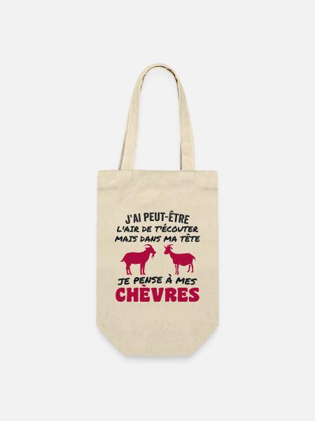 Dans Ma Tête Je Pense à Mes Chèvres - Sac à bouteille - nature