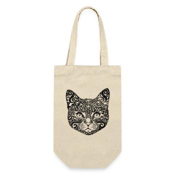Swirly Cat (b&w) - Gift Bag for Bottles - nature - Front
