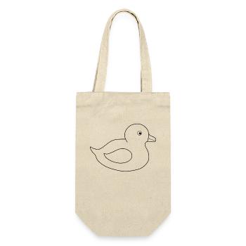 gelbe Ente, Entchen, Küken - Geschenkbeutel für Flaschen - Natur - Vorne
