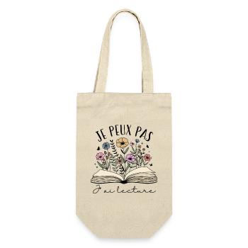 Je Peux Pas J’ai Lecture Cadeau Livre Fleurs - Sac à bouteille - nature - Devant