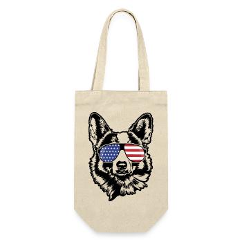 WELSH CORGI Amérique Flag Goggles Dogs Wilsigns - Sac à bouteille - nature - Devant