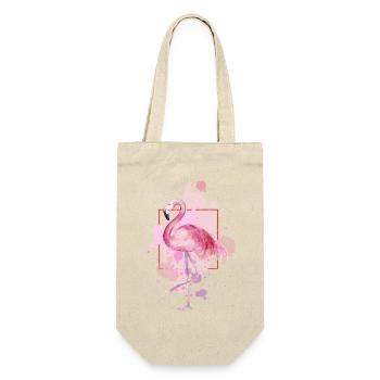 Flamingo Vogel Exotisch Sommer Splash Rosa Pink - Geschenkbeutel für Flaschen - Natur - Vorne