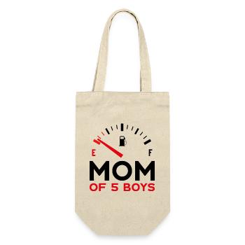 MOM OF 5 BOYS - Gift Bag for Bottles - nature - Front