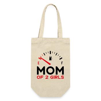 MOM OF 2 GIRLS - Gift Bag for Bottles - nature - Front