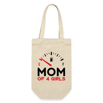 MOM OF 4 GIRLS - Gift Bag for Bottles - nature - Front