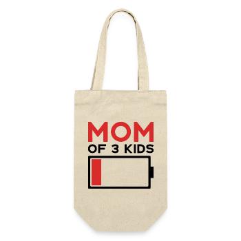 MOM OF 3 KIDS - Gift Bag for Bottles - nature - Front