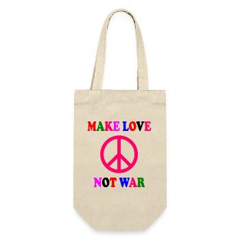 Make love not war - Geschenkbeutel für Flaschen - Natur - Vorne