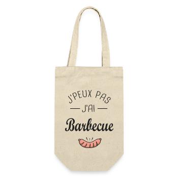 J'peux pas j'ai Barbecue BBQ cadeau homme papa - Sac à bouteille - nature - Devant