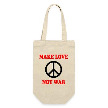Make love not war - Geschenkbeutel für Flaschen - Natur - Vorne