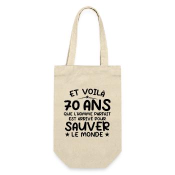 70 Years Anniversary Gift 70 Years Men - Gift Bag for Bottles - nature - Front