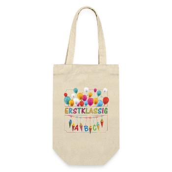 Erstklassig Schultüten ABC Luftballons - Geschenkbeutel für Flaschen - Natur - Vorne
