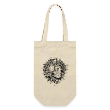 Boho Artwork, Woman with Sun Pattern - Gift Bag for Bottles - nature - Front
