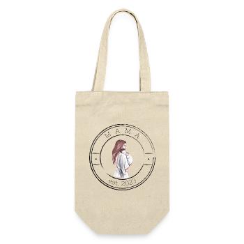 Mama Logo 2023 - Geschenkbeutel für Flaschen - Natur - Vorne