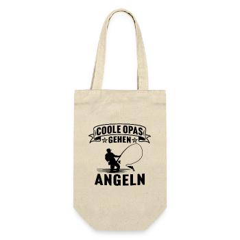 Coole opas gehen angeln für den angler opa - Geschenkbeutel für Flaschen - Natur - Vorne