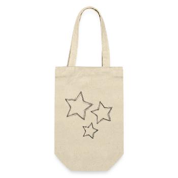 STAR. STAR. STERNE. PARTY. JAHRESTAG. WEIHNACHTEN - Geschenkbeutel für Flaschen - Natur - Vorne