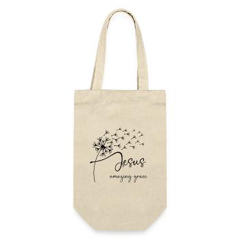 Jesus, amazing grace has a chic dandelion graphic - Gift Bag for Bottles - nature - Front