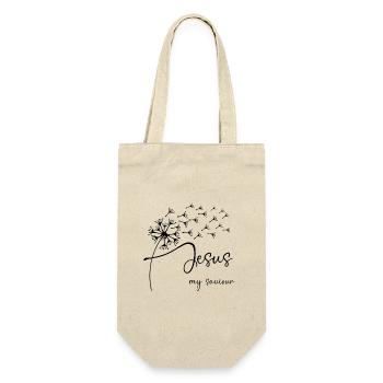 Jesus, my saviour has a chic dandelion graphic de - Gift Bag for Bottles - nature - Front