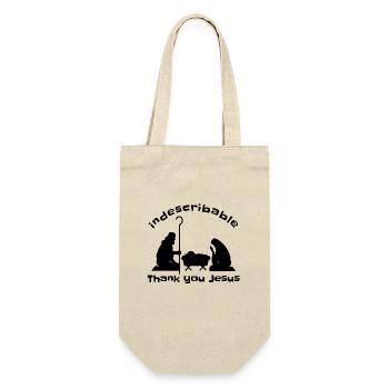Indescribable, Thank you Jesus Christmas Nativity - Gift Bag for Bottles - nature - Front