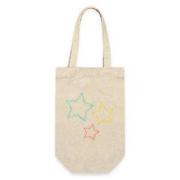 STERN. STERNE. STERN. STERNE. FEST. JAHRESTAG - Geschenkbeutel für Flaschen - Natur - Vorne