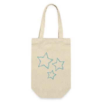 STERN. STERNE. STERN. STERNE. FEST. JAHRESTAG - Geschenkbeutel für Flaschen - Natur - Vorne