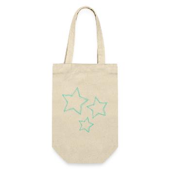 STERN. STERNE. STERN. STERNE. FEST. JAHRESTAG - Geschenkbeutel für Flaschen - Natur - Vorne