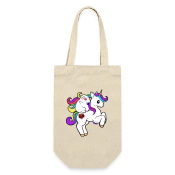 Ignaz sur la licorne | Cochons d’Inde | Licorne - Sac à bouteille - nature - Devant