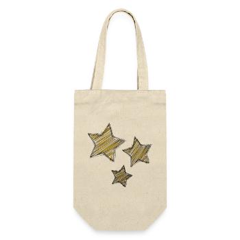 STAR. STARS. STAR. FEAST. ANNIVERSARY. CHRISTMAS - Gift Bag for Bottles - nature - Front