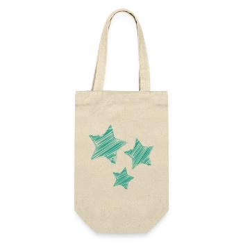 STAR. STARS. STAR. FEAST. ANNIVERSARY. CHRISTMAS - Gift Bag for Bottles - nature - Front