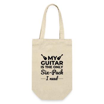 Streicher und Sixpacks: Die Gitarre zelebrieren - Geschenkbeutel für Flaschen - Natur - Vorne