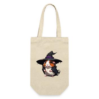 Joli cochon d’Inde d’Halloween avec chapeau de sorcière. - Sac à bouteille - nature - Devant