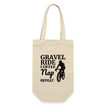 Gravel Ride Kaffee, Nickerchen, Wiederholungsabenteuer warten - Geschenkbeutel für Flaschen - Natur - Vorne