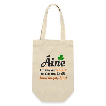 Funny Irish Girl Name: Áine - Radiant Name - Gift Bag for Bottles - nature - Front