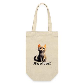 Everything will be fine! ♥ EmotiCatz - Gift Bag for Bottles - nature - Front