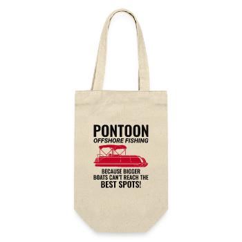 Pontoon Boat Motor Boating Offshort Fishing Funny - Gift Bag for Bottles - nature - Front
