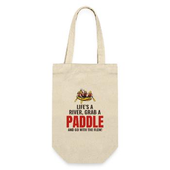Rafting Team Floß Wildwasser Rafter Paddel Lustig - Geschenkbeutel für Flaschen - Natur - Vorne