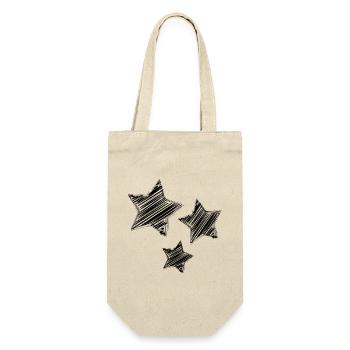 STERN. STERNE. STERN. FEST. JAHRESTAG. WEIHNACHTEN - Geschenkbeutel für Flaschen - Natur - Vorne