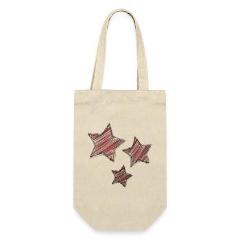 STERN. STERNE. STERN. FEST. JAHRESTAG. WEIHNACHTEN - Geschenkbeutel für Flaschen - Natur - Vorne