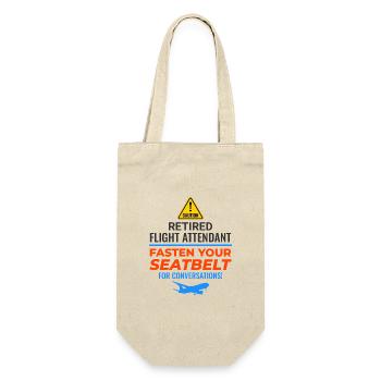 Flugbegleiter im Ruhestand Flugbegleiter Flugbegleiter - Geschenkbeutel für Flaschen - Natur - Vorne
