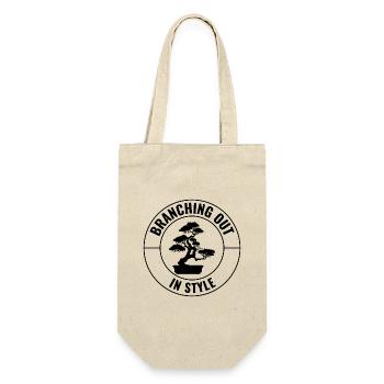Japanischer Bonsai Gärtner Baum Sammler Gartenarbeit - Geschenkbeutel für Flaschen - Natur - Vorne