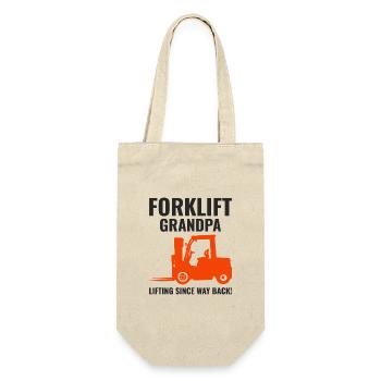 Forklift Grandpa Heavy Equipment Driver Funny - Gift Bag for Bottles - nature - Front