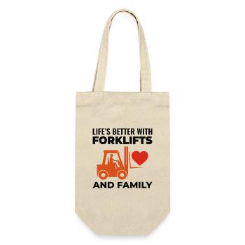 Forklift Operator Heavy Equipment Driver Family - Gift Bag for Bottles - nature - Front