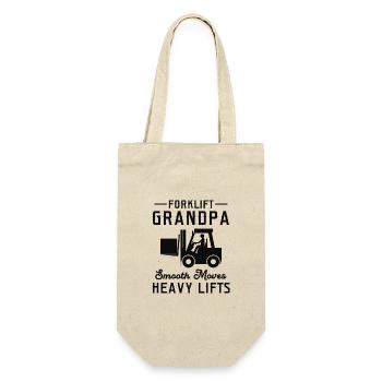 Forklift Operator Grandpa Heavy Equipment Driver - Gift Bag for Bottles - nature - Front