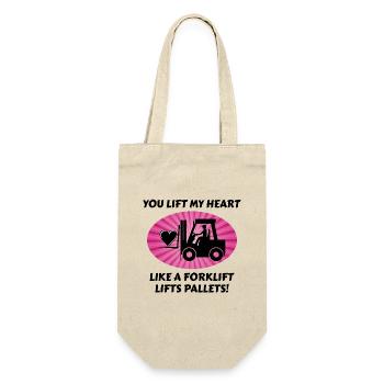 Forklift Operator Driver Valentine’s Day Funny - Gift Bag for Bottles - nature - Front