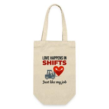Forklift Operator Driver Valentine’s Day Funny - Gift Bag for Bottles - nature - Front